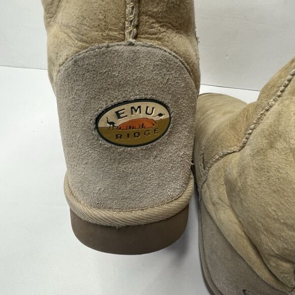 Emu Ridge Australia Suede Wool Lined Pull On Boots Mens Size 11 Women’s 12 - Picture 5 of 13